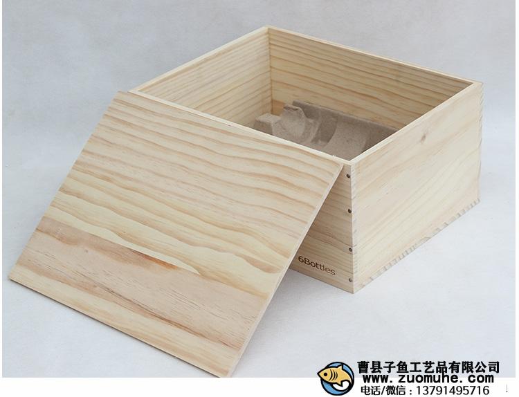 仿進(jìn)口紅酒盒木盒實木六支裝紅酒盒子禮品盒包裝盒紅酒箱木箱定做